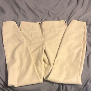 Zara Cream High-Waisted Faux leather Pants